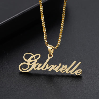 Custom Name Necklace Personalized Nameplate Necklace For Women Gold Stainless Steel Chain Customized Princess BFF Jewelry Gift