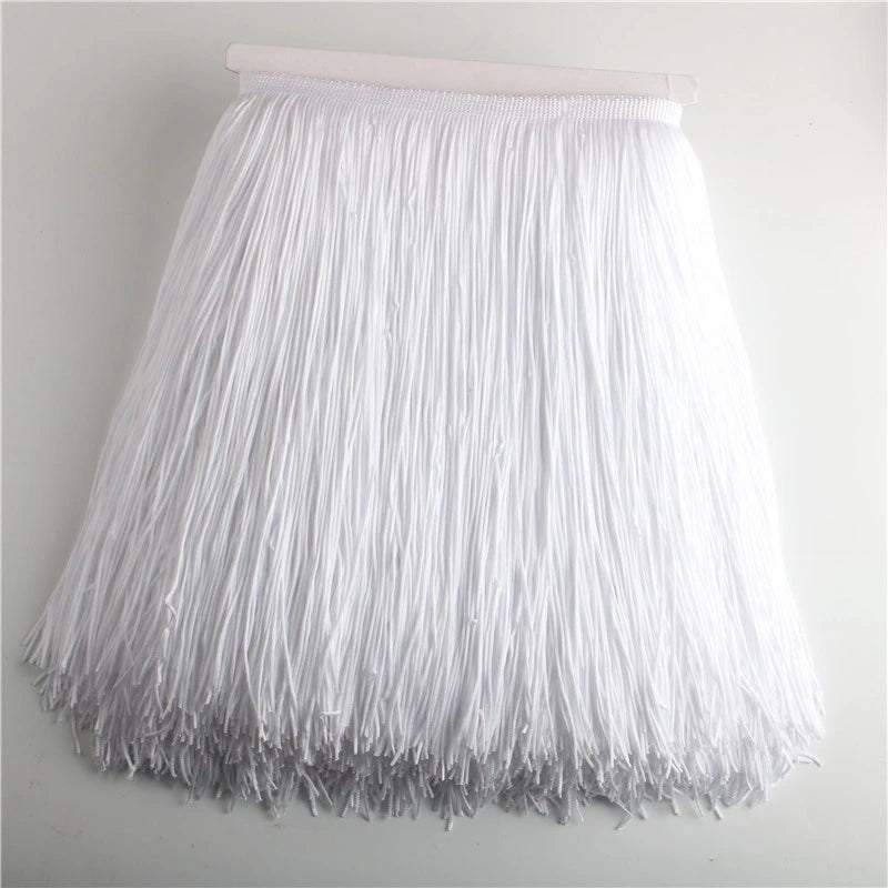 Wholesale 1 meter/lot 30cm Long Fringe Lace Tassel Polyester Lace Trim Ribbon Latin dance skirt curtain fringes for sewing