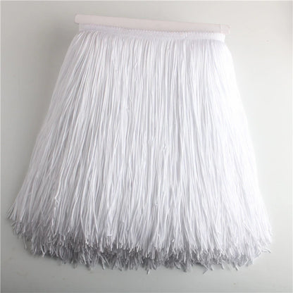 Wholesale 1 meter/lot 30cm Long Fringe Lace Tassel Polyester Lace Trim Ribbon Latin dance skirt curtain fringes for sewing