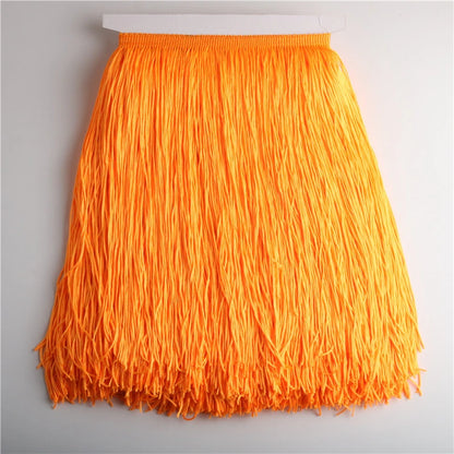 Wholesale 1 meter/lot 30cm Long Fringe Lace Tassel Polyester Lace Trim Ribbon Latin dance skirt curtain fringes for sewing