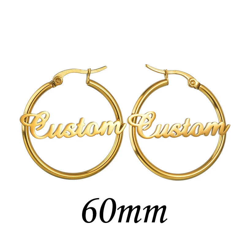 Nextvance  High Quality Personalized Name Drop Earrings Customize Namplate ID Dangle Earring Women Stainless Steel Party Gift