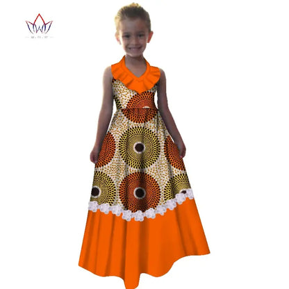 New Summer Africa Children Dress Dashiki European Root Yarn Cute Girls Dresses Sweet African Traditional Clothing WYT245