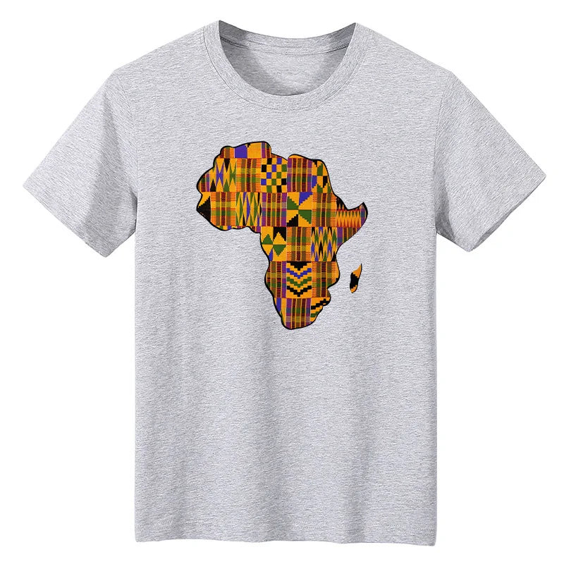 African Map Patches On Clothing Heat Transfer Sticker DIY T-Shirt Washable Patch Ankara Print T-Shirt Thermal Stickers Appliqued