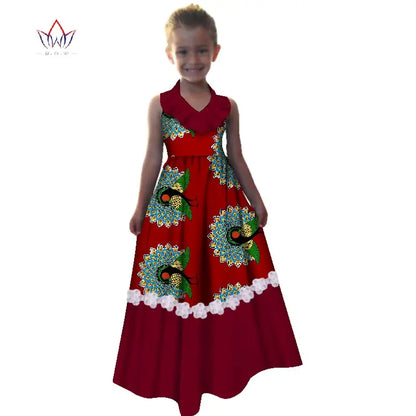 New Summer Africa Children Dress Dashiki European Root Yarn Cute Girls Dresses Sweet African Traditional Clothing WYT245