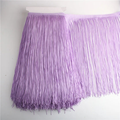 Wholesale 1 meter/lot 30cm Long Fringe Lace Tassel Polyester Lace Trim Ribbon Latin dance skirt curtain fringes for sewing