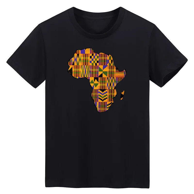 African Map Patches On Clothing Heat Transfer Sticker DIY T-Shirt Washable Patch Ankara Print T-Shirt Thermal Stickers Appliqued