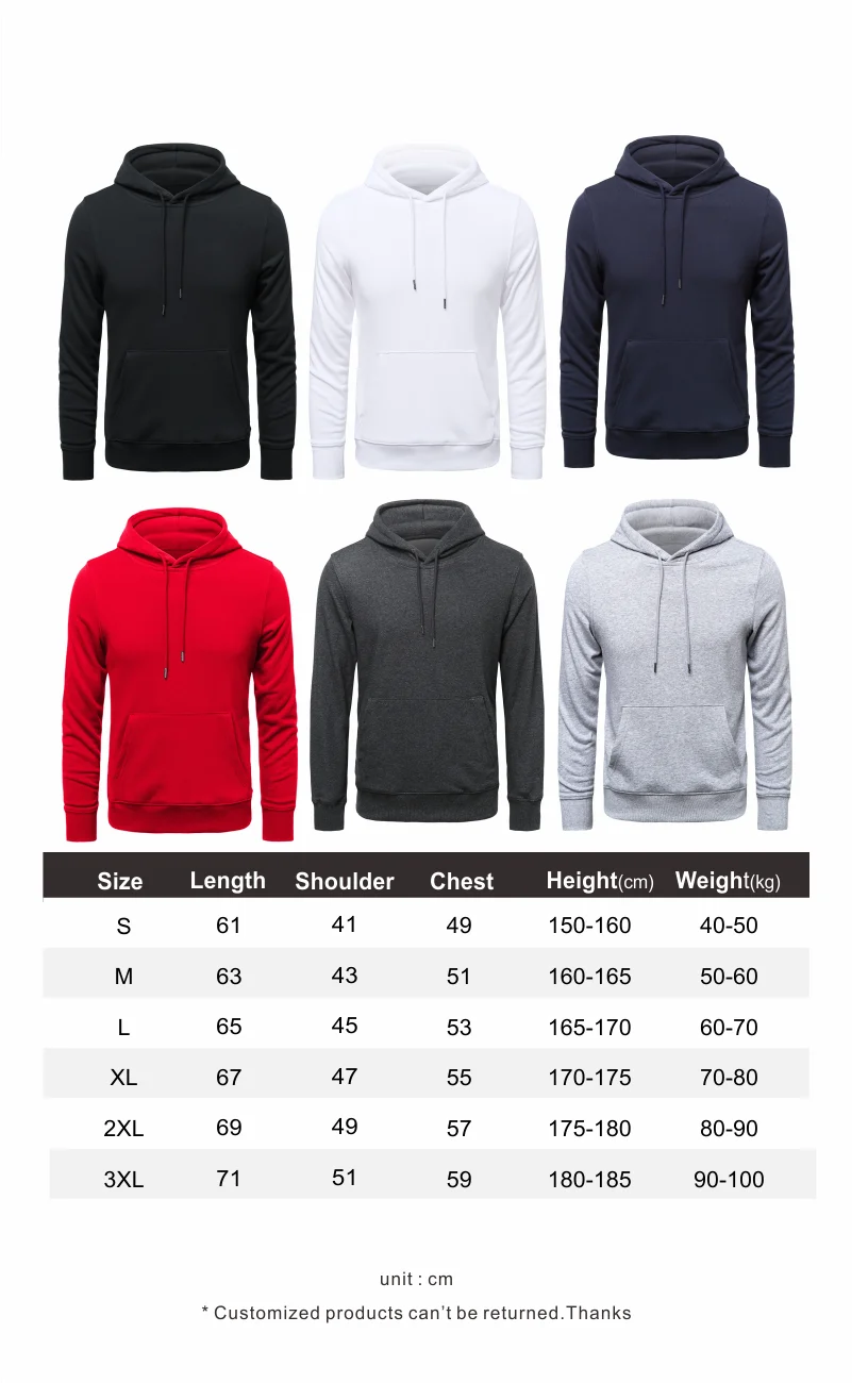 Men's Knit Terry Hooded Pullover Custom Printed Embroidered Logo High Quality Sweatshirt 3XL