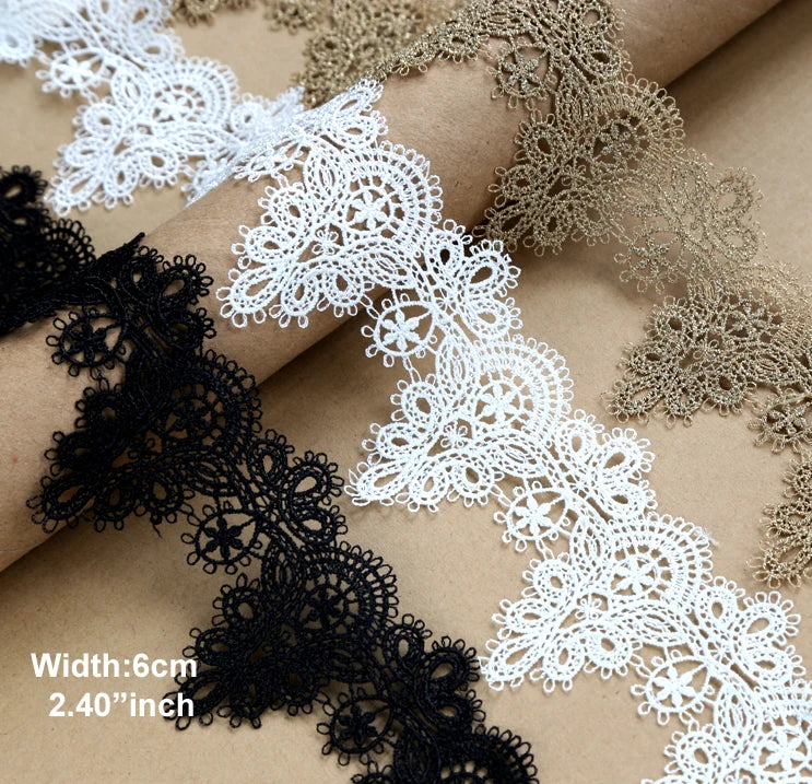 Width:6cm (2.40") High Quality DIY Pendant Handmade Clothing Lace Accessories Water Soluble Embroidery Lace Trims (ss-363)