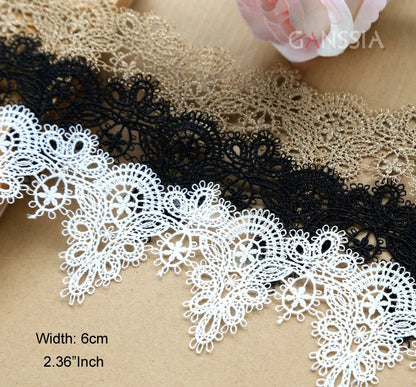 Width:6cm (2.40") High Quality DIY Pendant Handmade Clothing Lace Accessories Water Soluble Embroidery Lace Trims (ss-363)