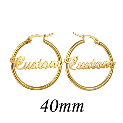 Nextvance  High Quality Personalized Name Drop Earrings Customize Namplate ID Dangle Earring Women Stainless Steel Party Gift