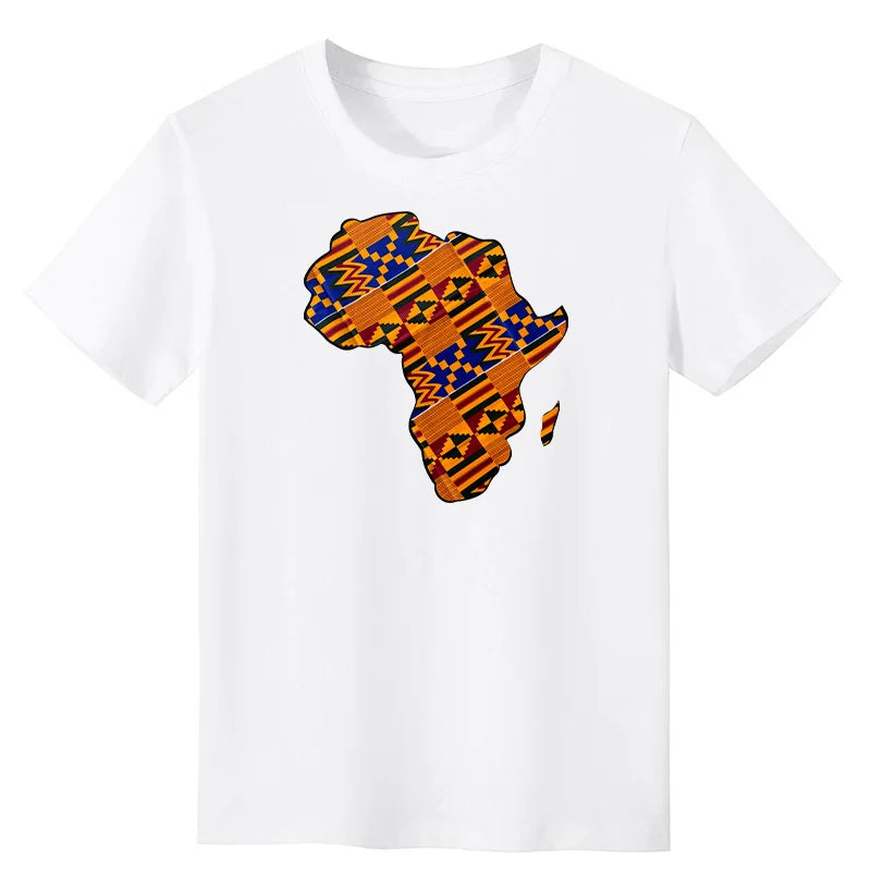 African Map Patches On Clothing Heat Transfer Sticker DIY T-Shirt Washable Patch Ankara Print T-Shirt Thermal Stickers Appliqued