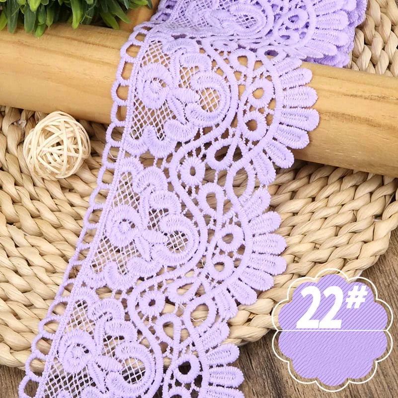 White Lace Fabric Ribbon Wedding for Dresses Macrame 3D Flower Vintage Bridal Lot By Meters