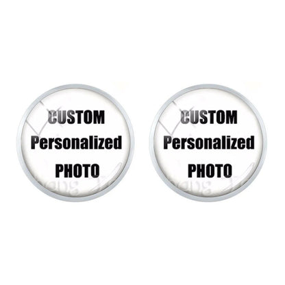 Personalized Custom Stud Earrings Photo Mum Dad Baby Children Grandpa Parents Designed Photo Gift For Family Anniversary Gift