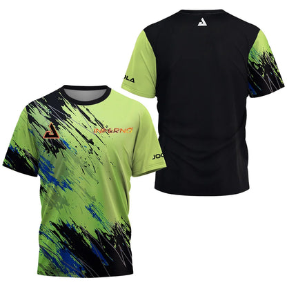 2024 New men's summer Table tennis monogram print Men's badminton Tennis brand Quick dry short sleeve men's Tops sports T-shirt