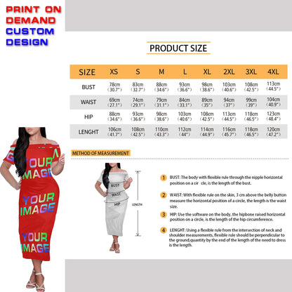 Custom Dress Print On Demand Party Sexy Girls Cartoon Image Design Women Uniforms Matching Clothes Customized DIY Dropshipping