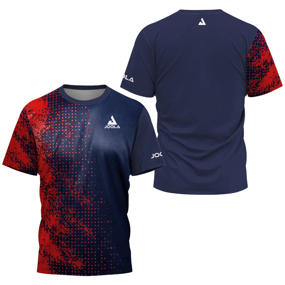 2024 New men's summer Table tennis monogram print Men's badminton Tennis brand Quick dry short sleeve men's Tops sports T-shirt