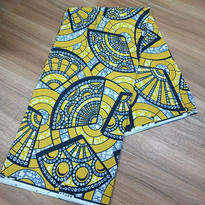 2019 Green Ankara African Wax Prints 100% cottonr Fabric Binta Real Wax High Quality 6 yard African Fabric for Party Dress