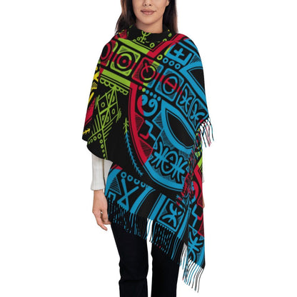 Print Amazigh Pride Tifinagh Patriotic Kabyle Scarf Men Women Winter Warm Scarves Traditional Geometric Amazigh Shawl Wrap