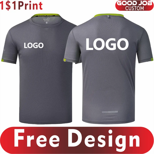 Quick-drying Round Neck Polyester T-Shirt Custom Logo Outdoor Sport T-Shirt Embroidery Team Pattern Printing Personality Design