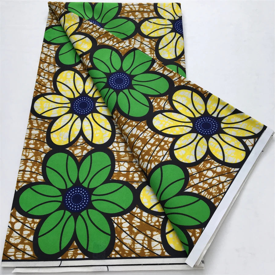 2024 Newest Nigerian Ankara African Polyester Material Wax Fabric DIY Print Sewing Tissu Textile Material For Women Dresses