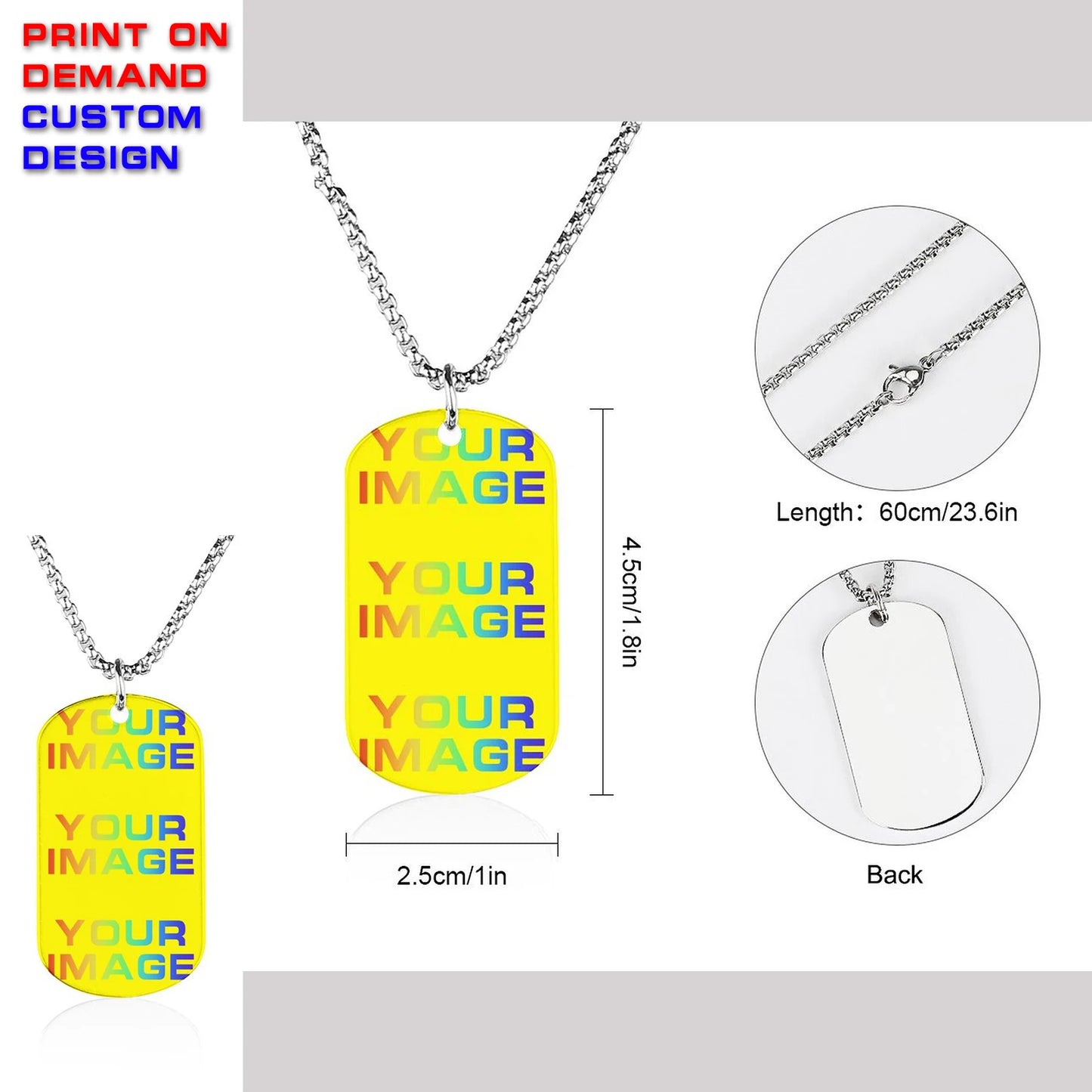 Print On Demand Customized Custom Words Name Number Necklace Earring Chest Badge Headband Pocket Watch  Accessories Souvenir DIY