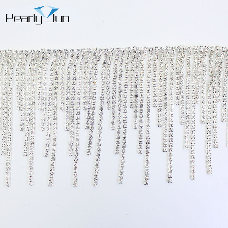 Luxury Diamond Tassel Chain Decoration – 1/5 Yard Rhinestone Trim for Skirts, Coats, Bags, Dresses & DIY Sewing Accessories (Model ML117)