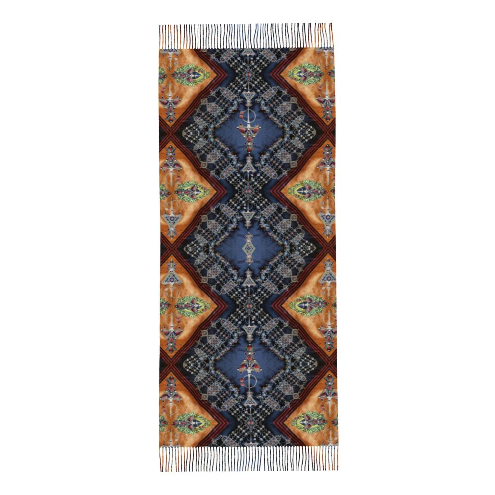 Amazigh Berber Kabyle Jewelry Scarf Wrap Women Long Winter Fall Warm Tassel Shawl Unisex Africa Ethnic Style Scarves