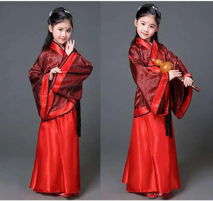 Hanfu Children 2023 Chinese Costume Kids Flower Girl Dresses Traditonal Stage Wear Women Dance Costume Adult Fairy Dress