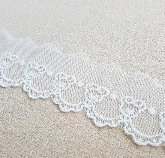 Width:4.2cm(1.68”inch) Little Bear Cotton Mesh Embroidery Lace Fashion Laces Sewing Accessories Decorative (SS-4360)