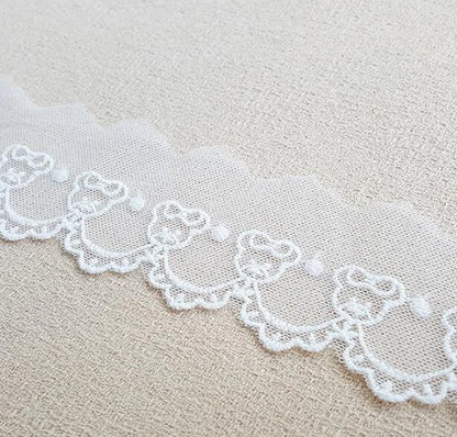 Width:4.2cm(1.68”inch) Little Bear Cotton Mesh Embroidery Lace Fashion Laces Sewing Accessories Decorative (SS-4360)