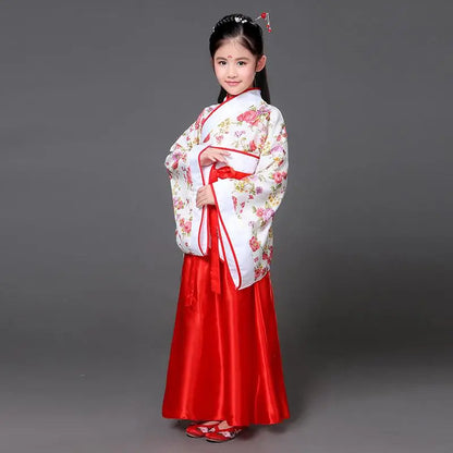 Hanfu Children 2023 Chinese Costume Kids Flower Girl Dresses Traditonal Stage Wear Women Dance Costume Adult Fairy Dress