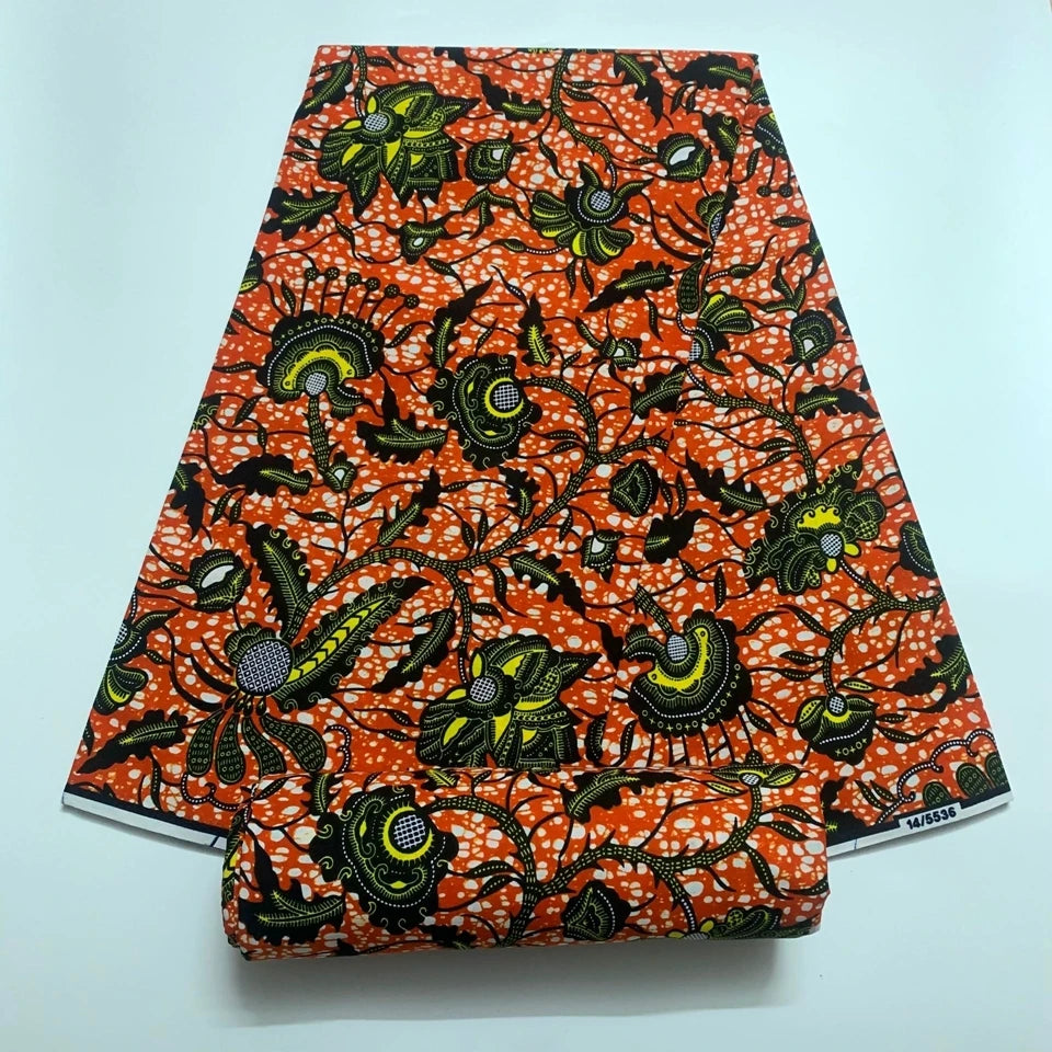 Guarunteed African Fabric Real Wax Print 100%Cotton 2025 Tissu Ghana Pagne Wax Africain Loincloth For Dress Ankara Fabric 6yards