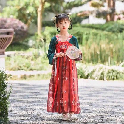 Retro Chinese Hanfu Girls' Casual Dress