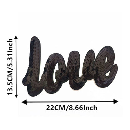 Clothing Women Shirt Top Diy Letter Patch Good LOVE Pink What Sequins deal with it T-shirt Sew on Patches for clothes Stickers