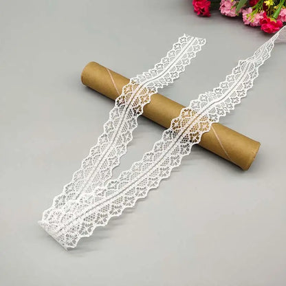 Wholesale 10 Yards White Lace Ribbon Lace Trim Fabric DIY Embroidered Lace trimmings for Sewing Accessories African Fringe Lace