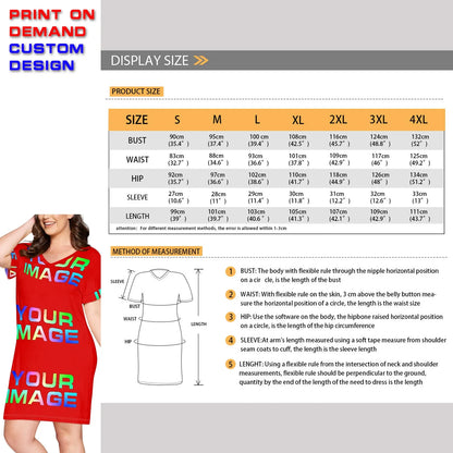 Custom Dress Print On Demand Party Sexy Girls Cartoon Image Design Women Uniforms Matching Clothes Customized DIY Dropshipping