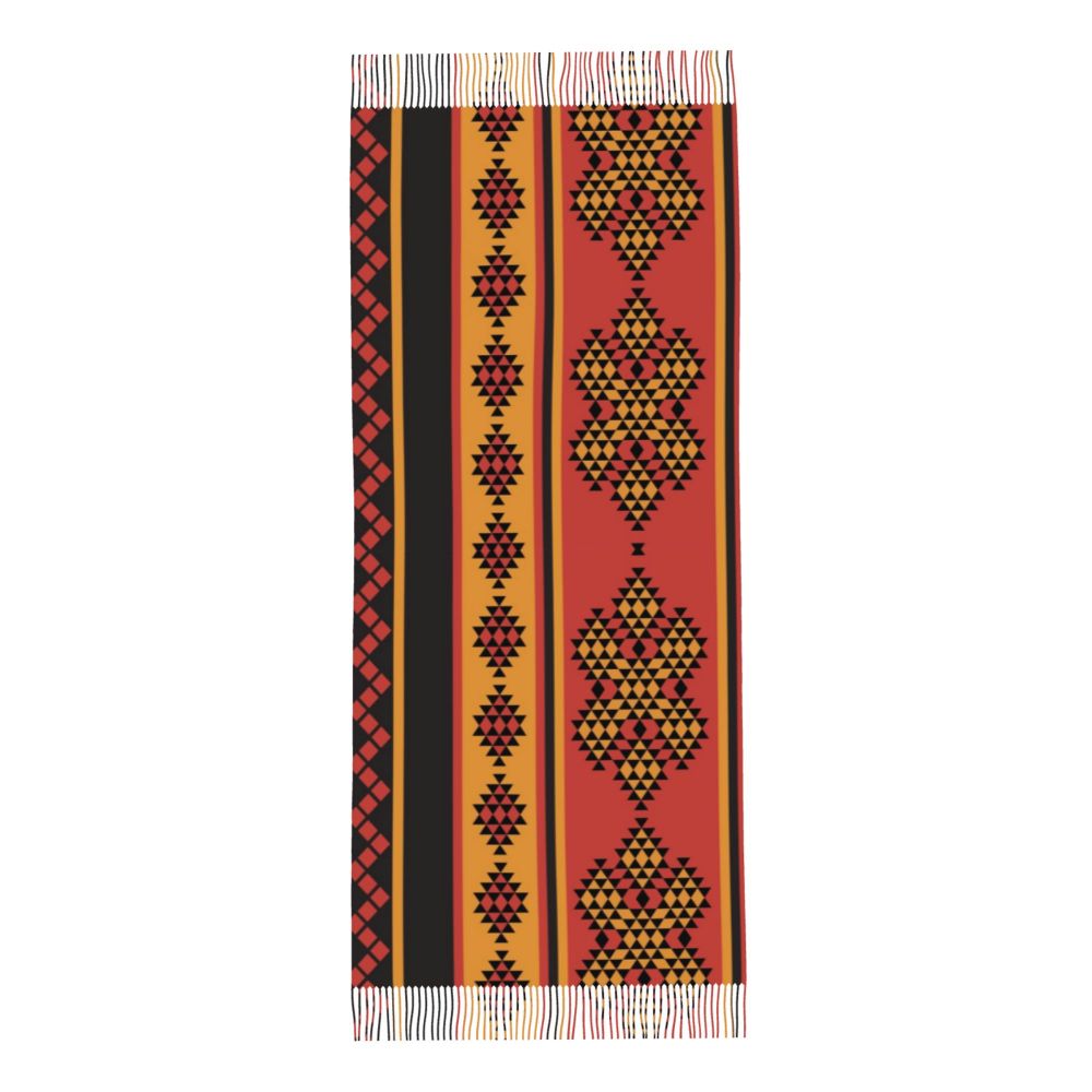 Amazigh Foutha Kabyle Scarf Wrap Women Long Winter Warm Tassel Shawl Unisex Mediterranean Geometric Scarves