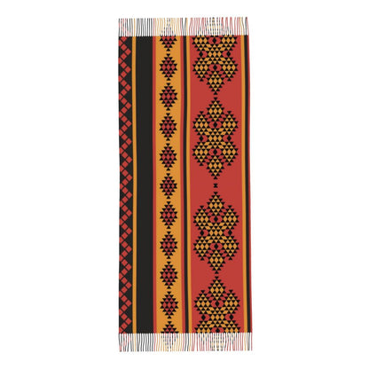 Amazigh Foutha Kabyle Scarf Wrap Women Long Winter Warm Tassel Shawl Unisex Mediterranean Geometric Scarves