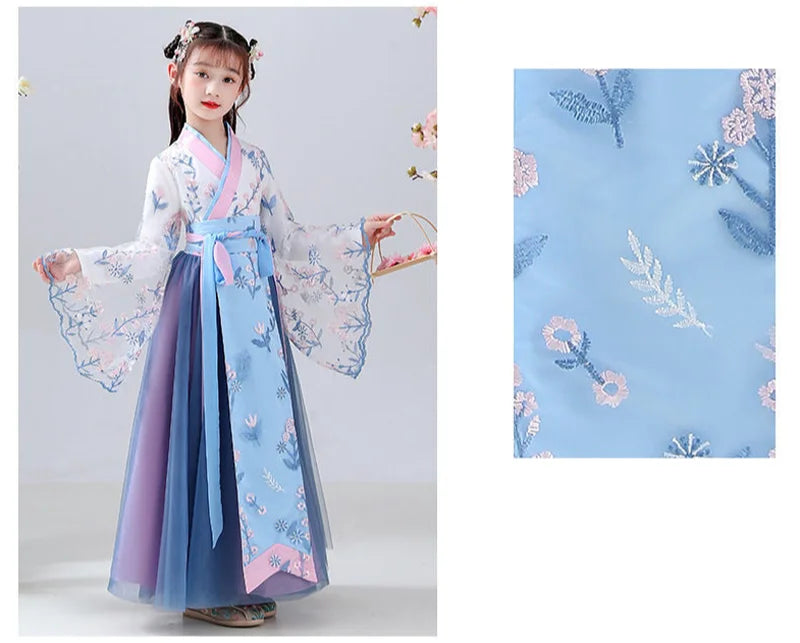 New Retro Girls' Chinese Hanfu Dress