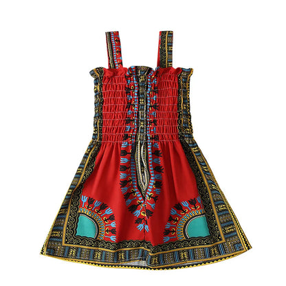 African Dress Girl Traditional African Clothing Dashiki Ankara Kid Kawaii Sundress Elegant Children Print Summer Style