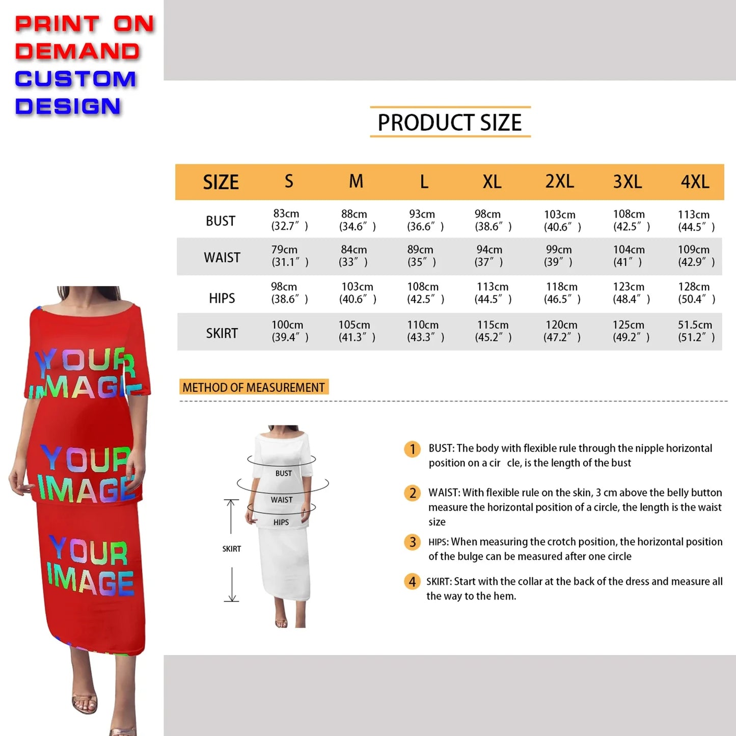 Custom Dress Print On Demand Party Sexy Girls Cartoon Image Design Women Uniforms Matching Clothes Customized DIY Dropshipping