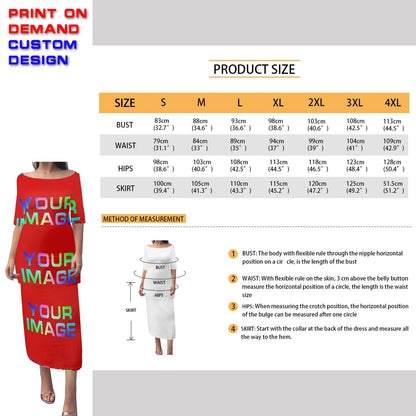 Custom Dress Print On Demand Party Sexy Girls Cartoon Image Design Women Uniforms Matching Clothes Customized DIY Dropshipping