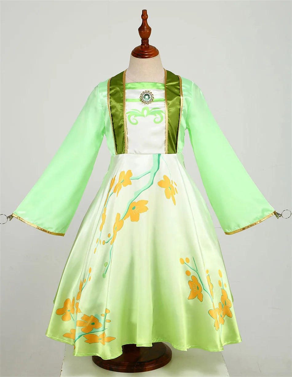 Kids Mulan Cosplay Princess Dress Girls Chinese Style Hanfu Traditional Costume Children Birthday Carnival Party Fairy Clothing