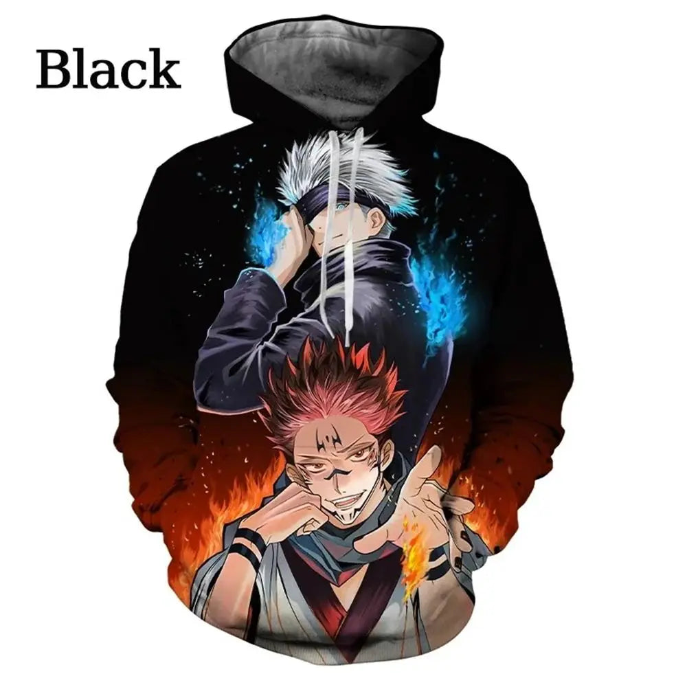 Anime Manga Jujutsu Kaisen Pattern Men's Hoodie Satoru Gojo Sweatshirt 3D Print Men's Hoodie Fashion Pullover New Men's Clothing