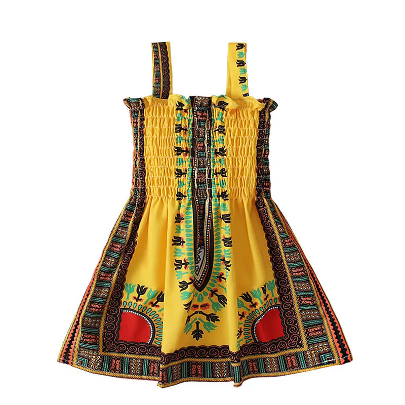 African Dress Girl Traditional African Clothing Dashiki Ankara Kid Kawaii Sundress Elegant Children Print Summer Style