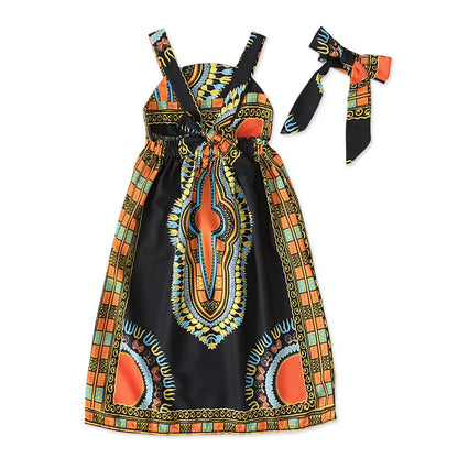 African Clothes Kids Fashion Dashiki Dress Robe Africaine Baby Girl Clothes Bazin Riche Sleeveless African Dresses for Girl