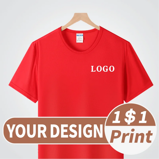 Fashion top print T-shirt embroidered logo Casual short sleeved custom logo Personalized design text Printed pattern on diy