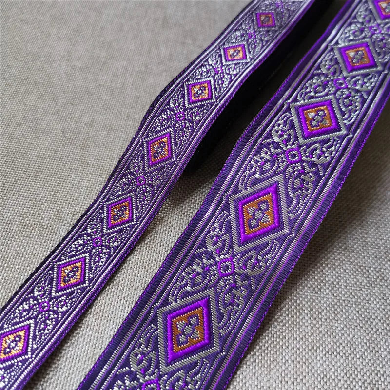 20mm-33mm 7meters Jacquard Ribbon Ethnic Lace Trim Embroidered Woven Webbing Tape For Sewing Crafting Decorative