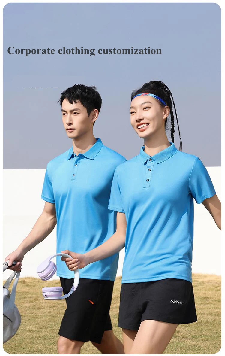 Customized Quick Drying Shirts Men Women Summer Sport Polo Shirt Cool Fabric Running Fitness T-shirt Logo Personalised Clothing