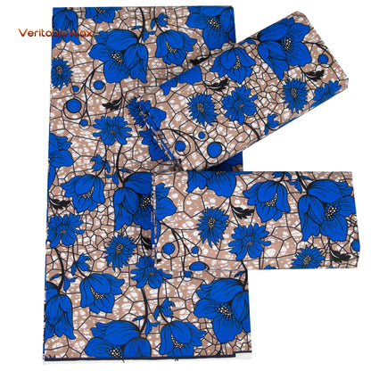 2024 Veritablewax African Dashiki Fabric Real Wax Patchwork Sewing Dress Craft Cloth Polyester High Quality Tissu N-33